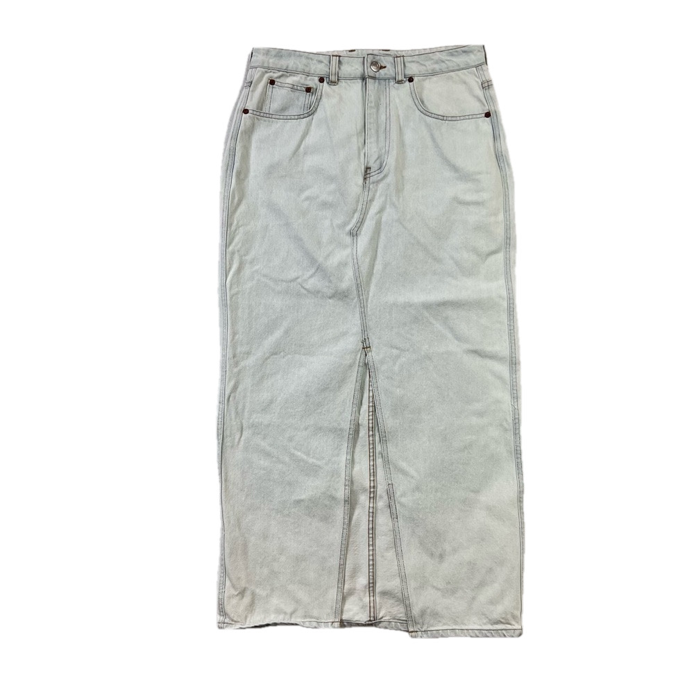 Industry Republic Clothing Maxi Skirt Women's Sz 8 Light Washed Denim Blue Long